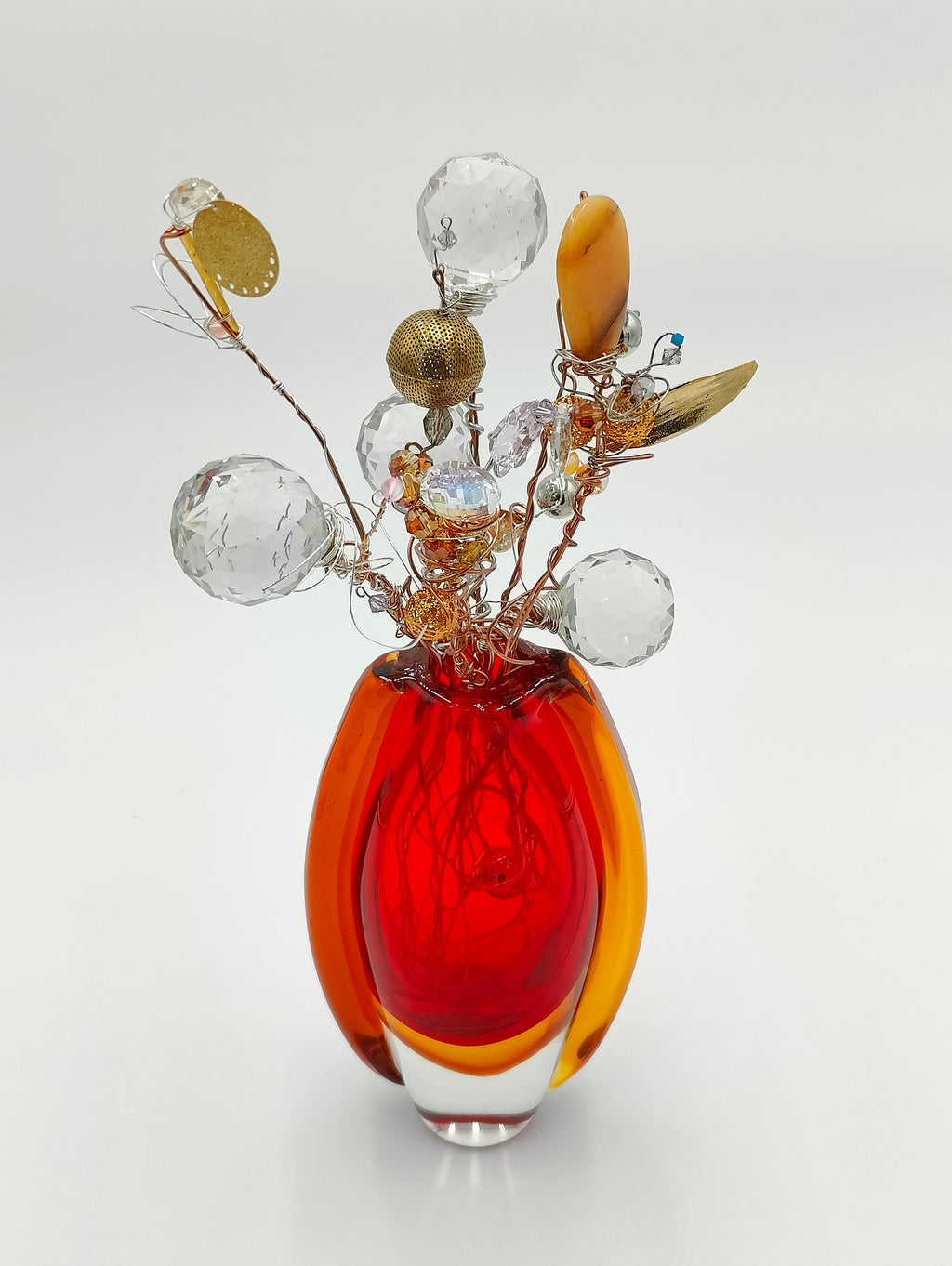 red flora sculpture