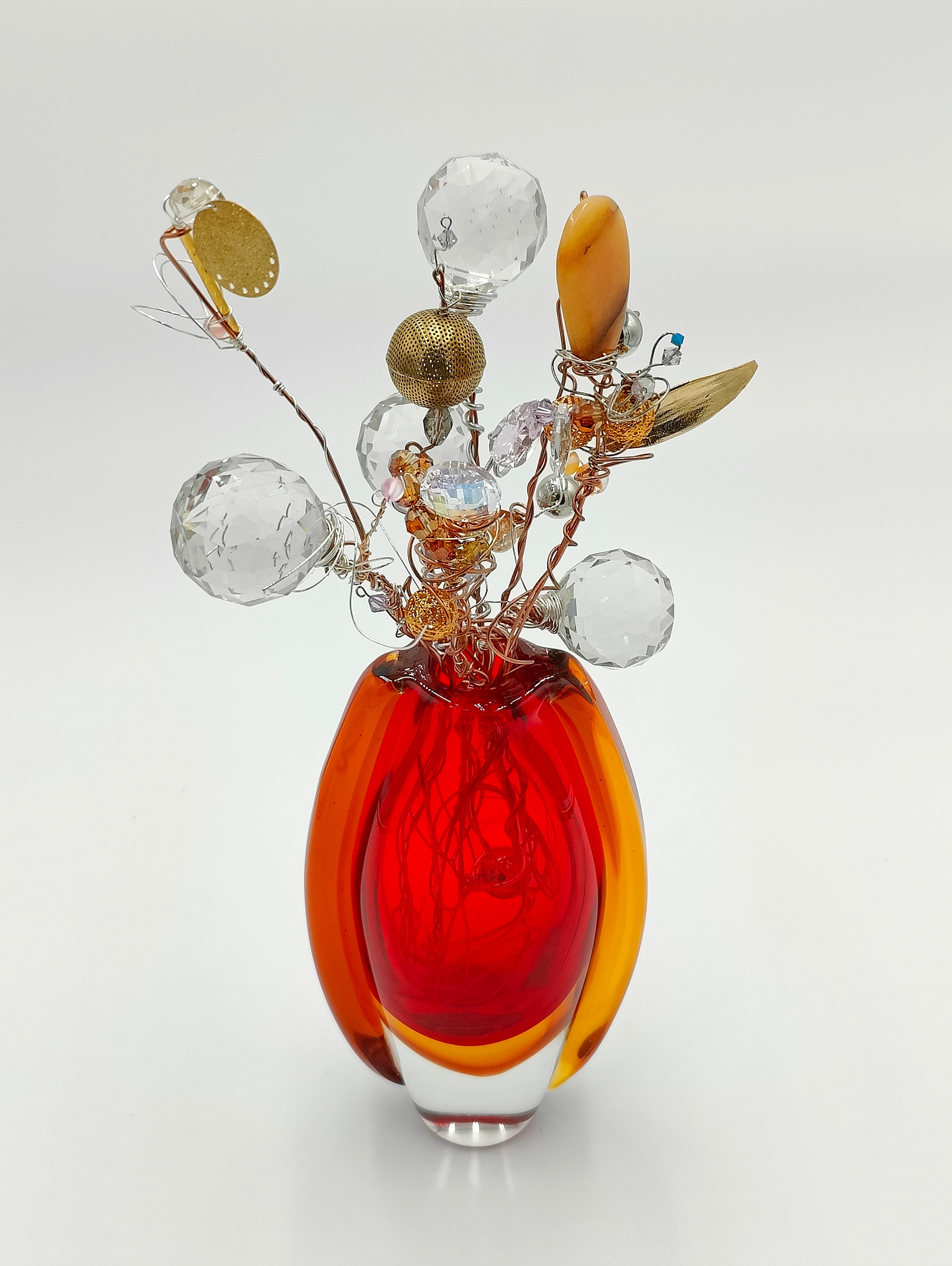 red flora sculpture