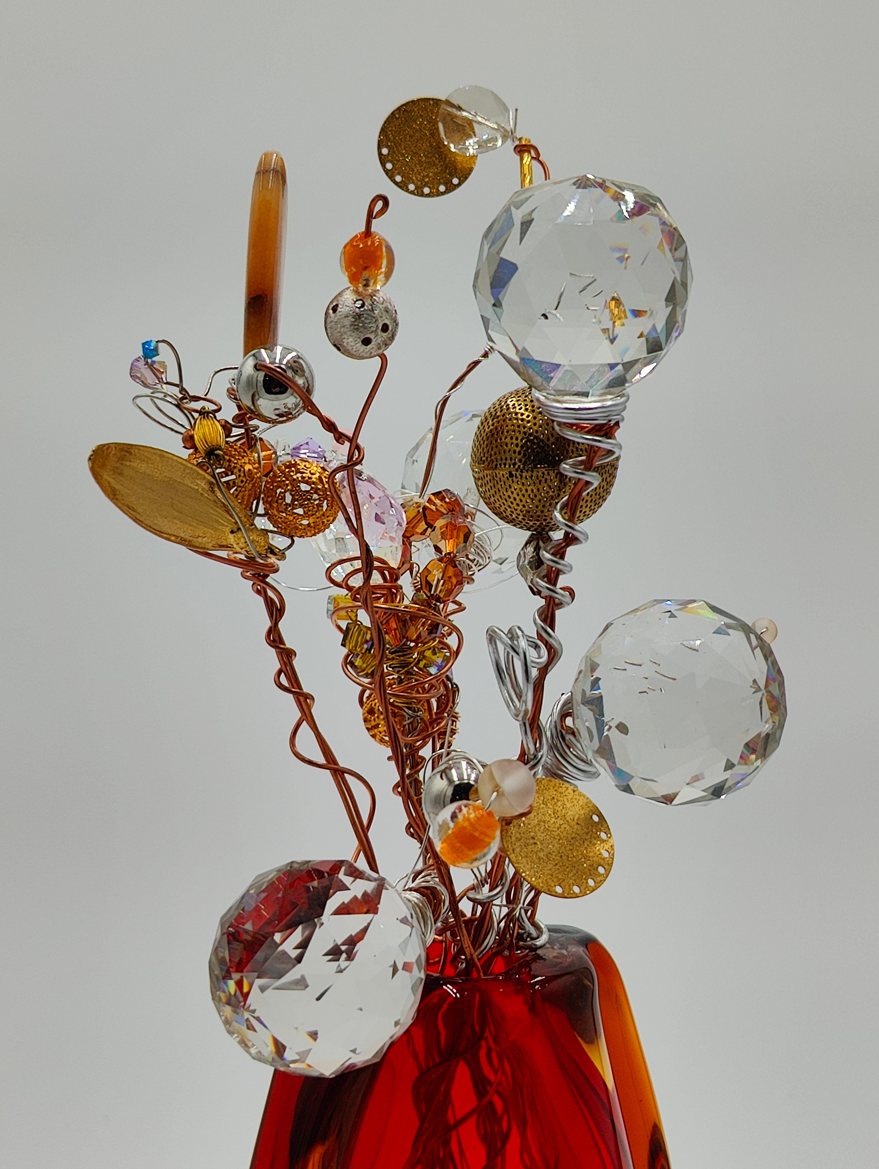 red flora sculpture
