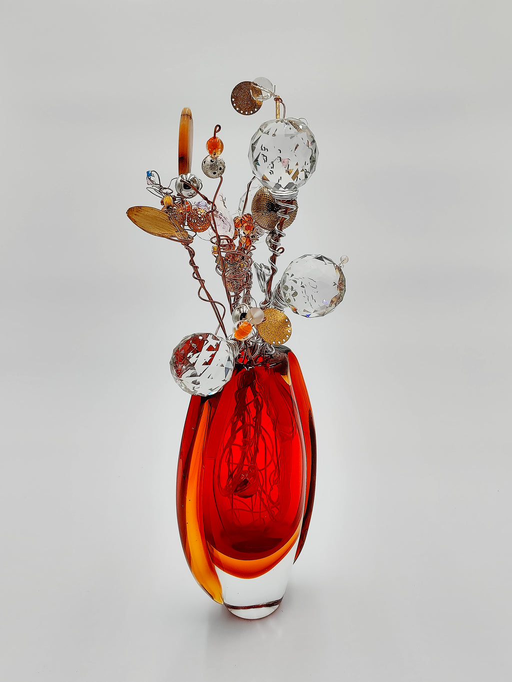 red flora sculpture