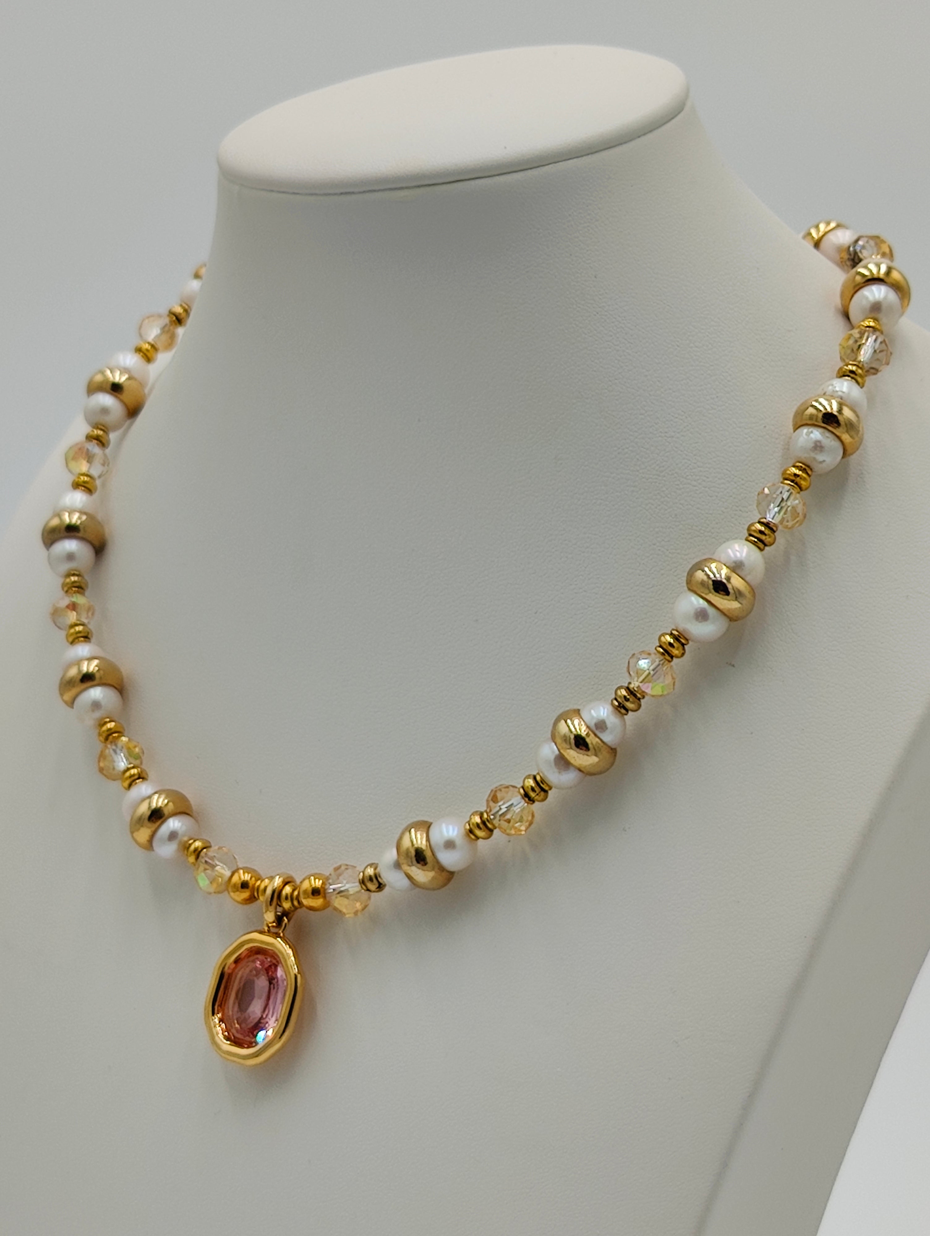 Golden Pink Necklace