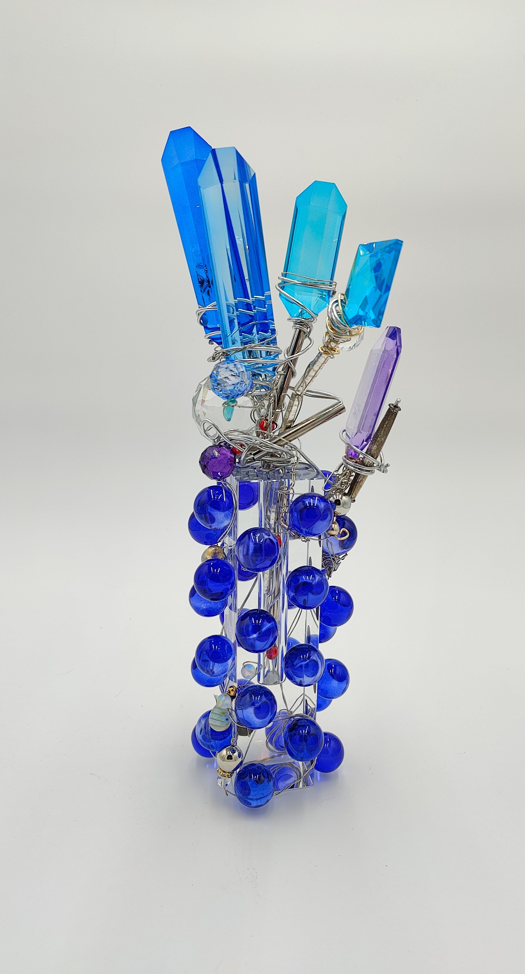 Blue Crystal Flora Sculpture