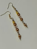 Bronze and Gold Crystal Earrings