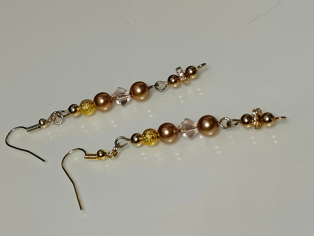 Bronze and Gold Crystal Earrings