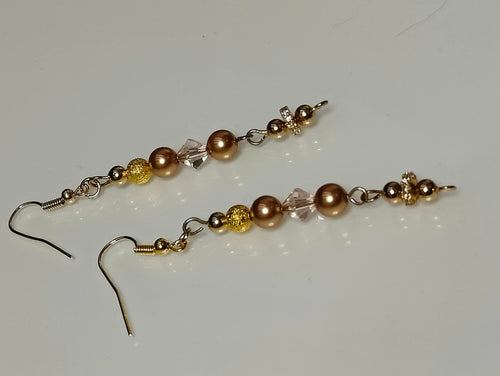 Bronze and Gold Crystal Earrings