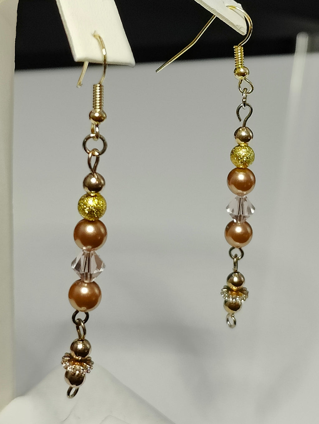 Bronze and Gold Crystal Earrings