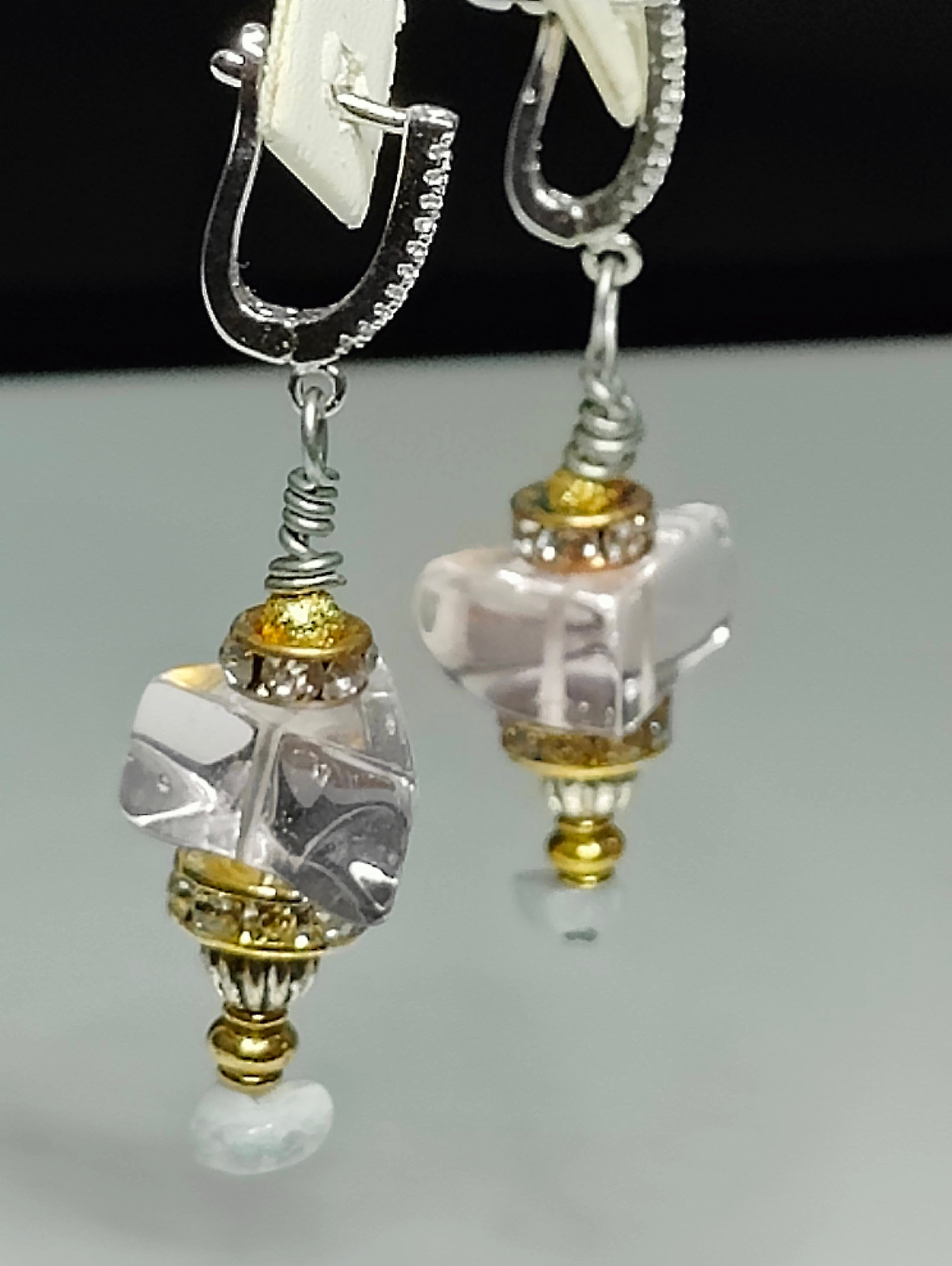 Triangle Quartz Earrings