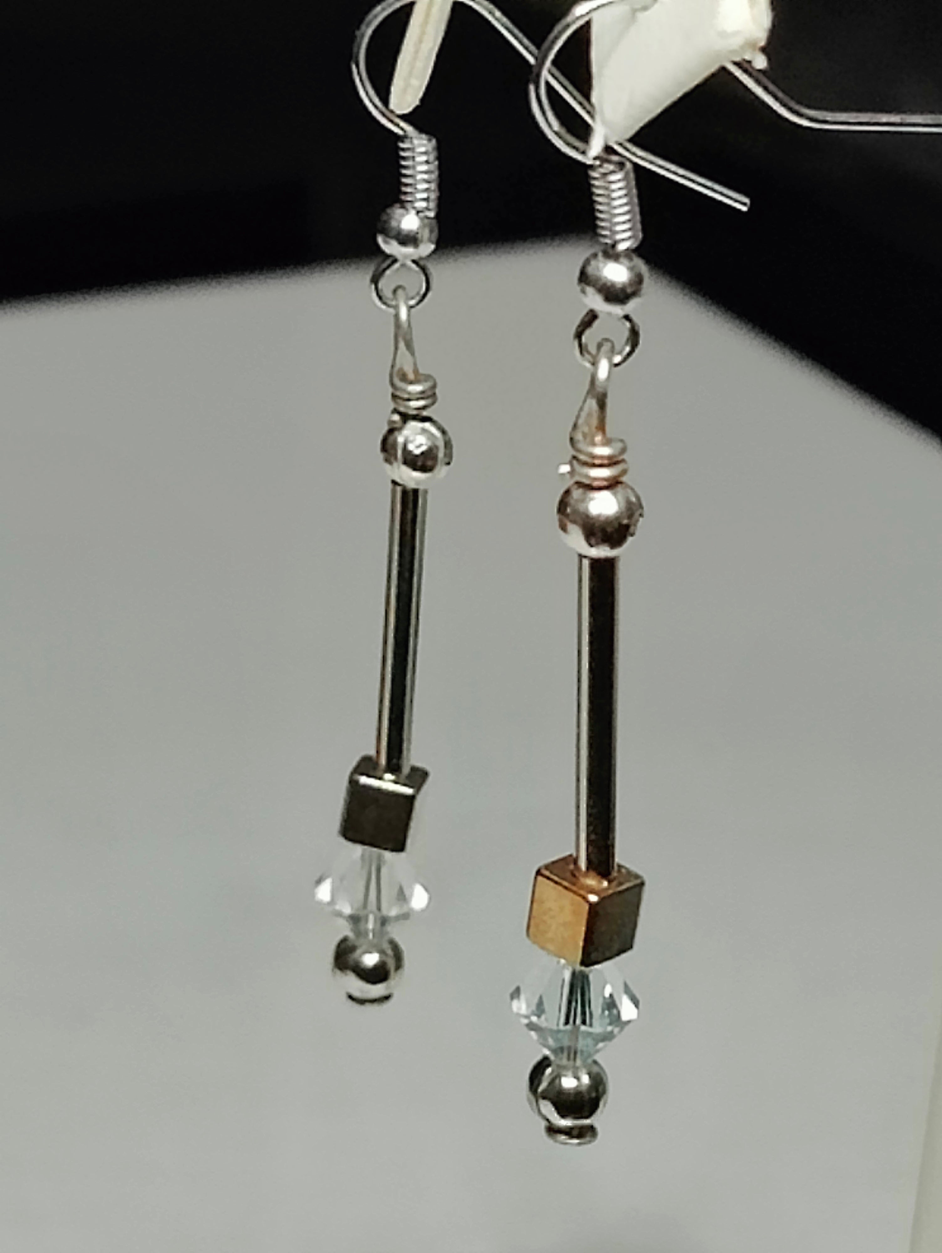 Crystal and Cubes Earrings