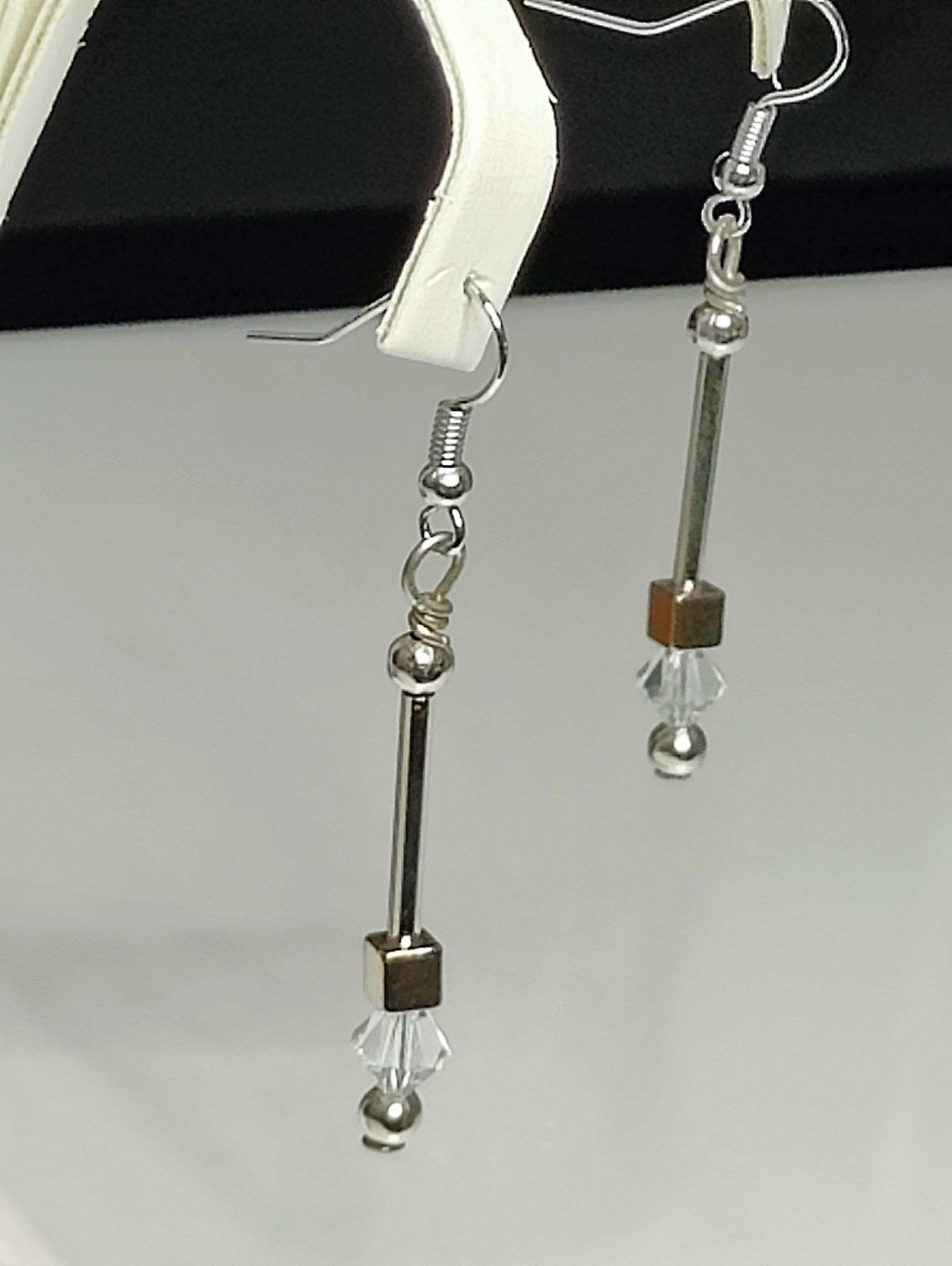 Crystal and Cubes Earrings