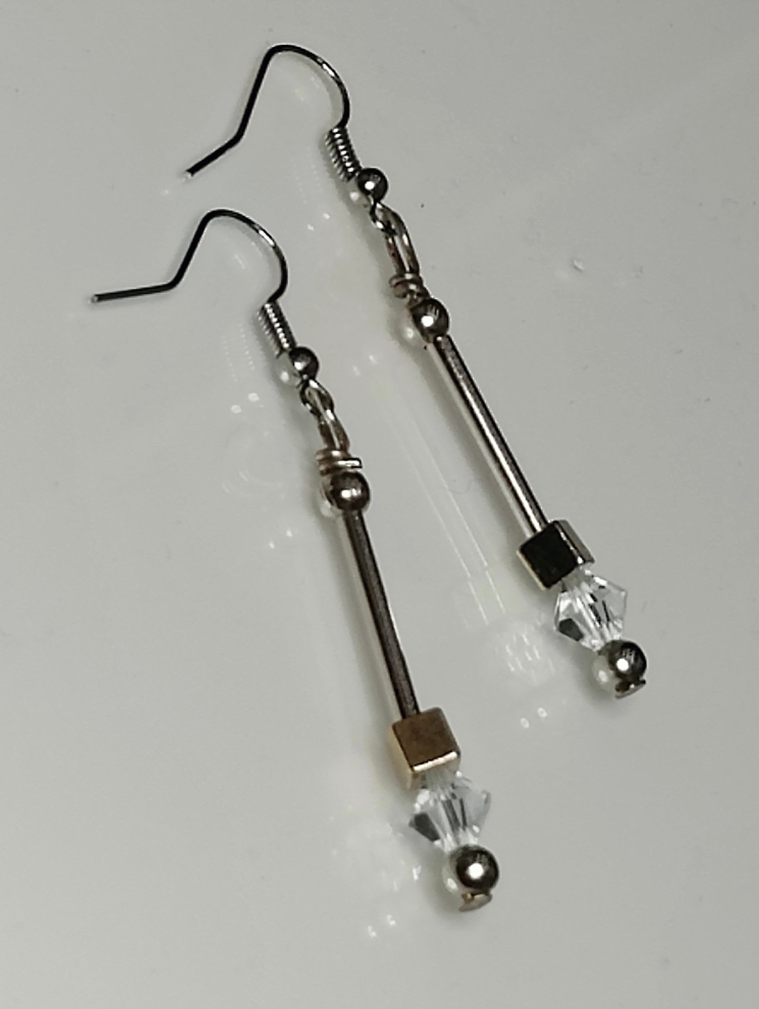 Crystal and Cubes Earrings