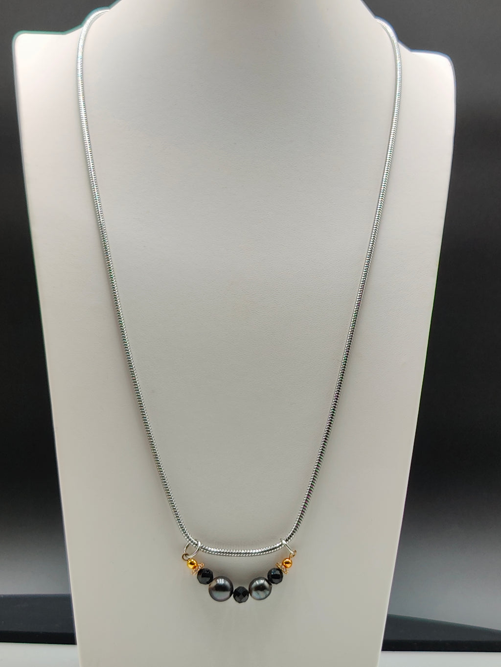 Black Pearl Slider Necklace