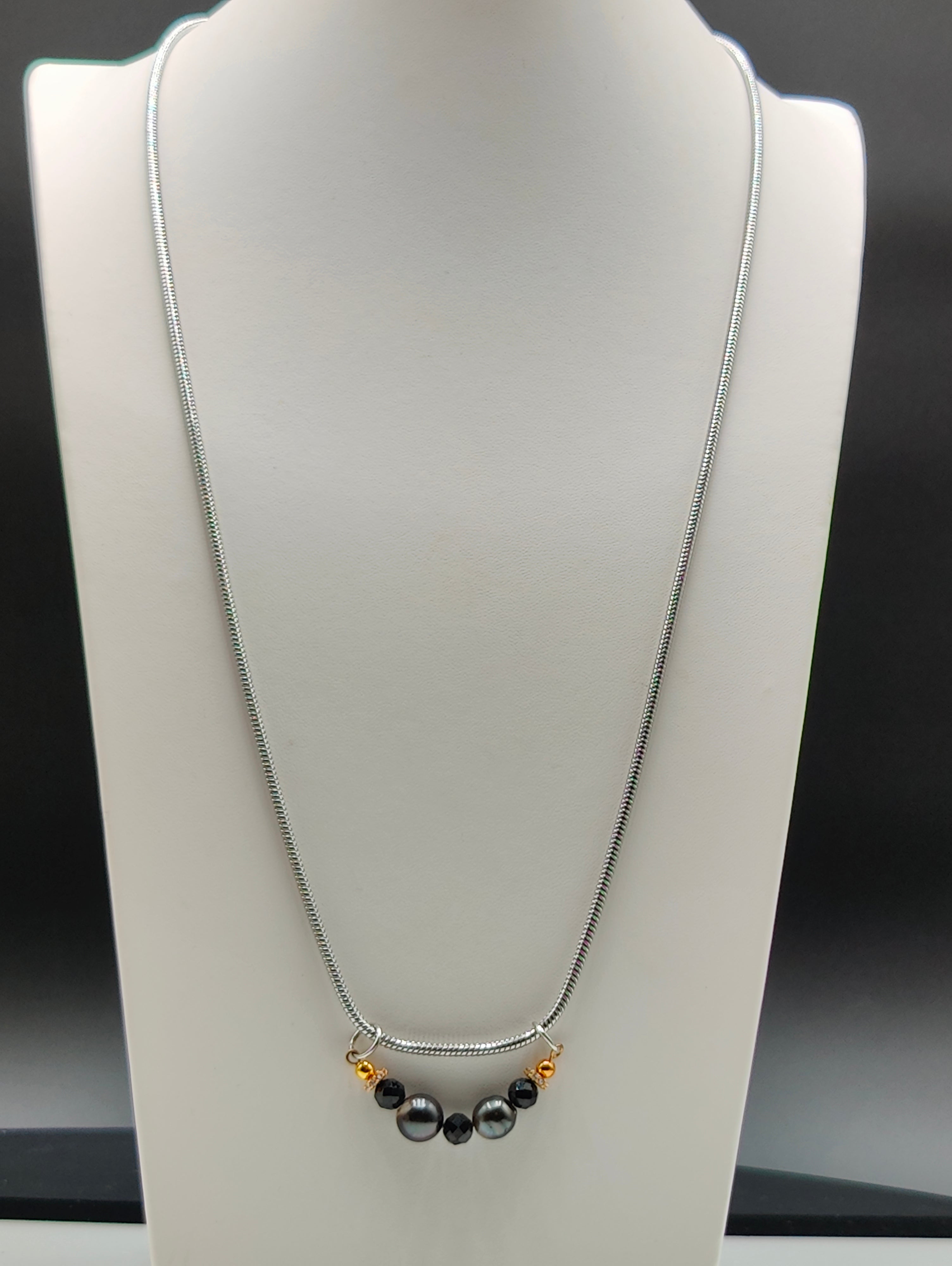 Black Pearl Slider Necklace