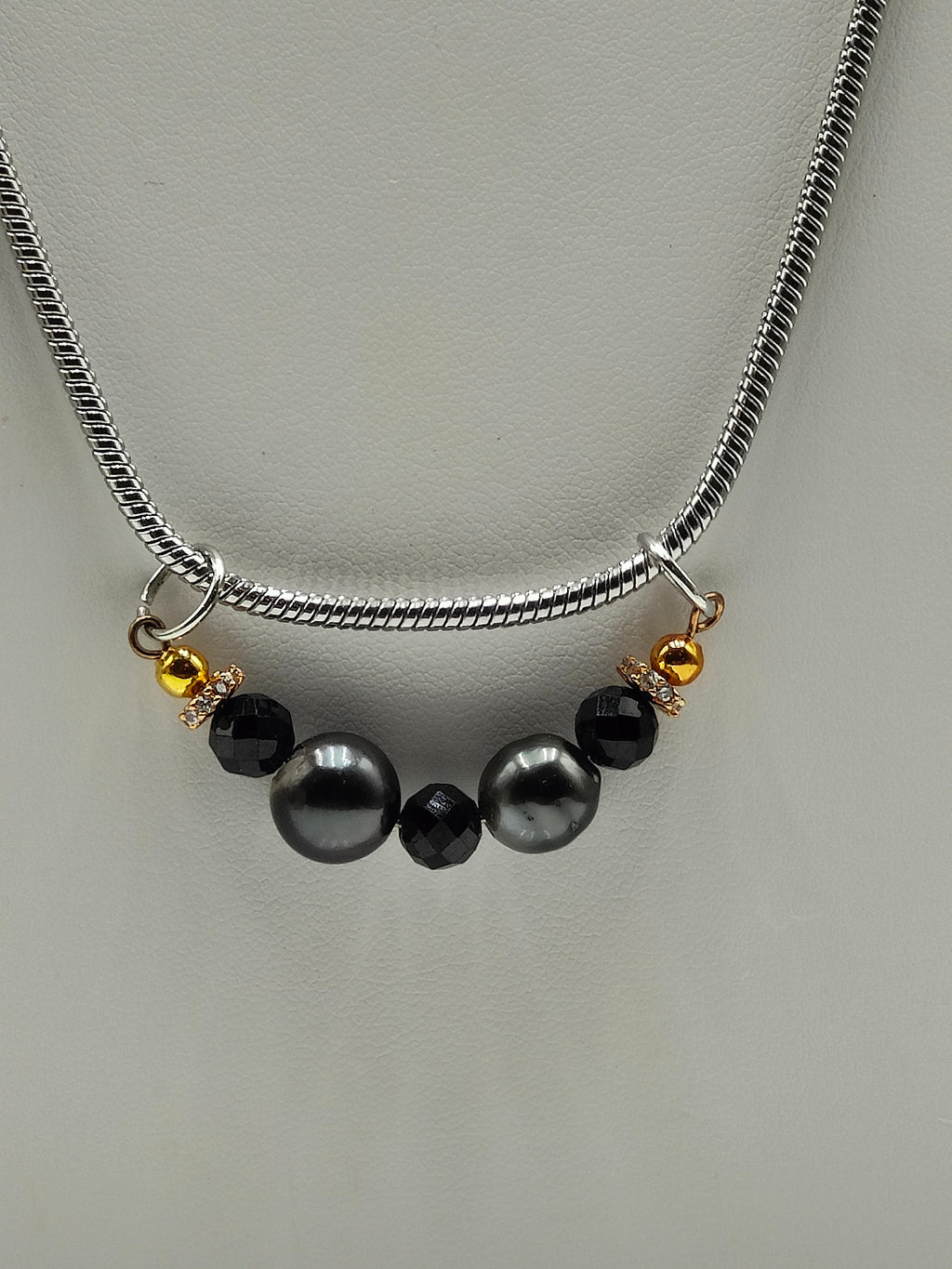 Black Pearl Slider Necklace