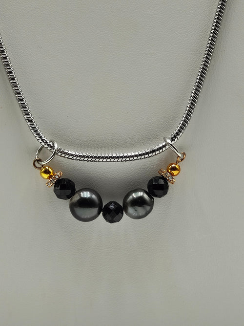 Black Pearl Slider Necklace