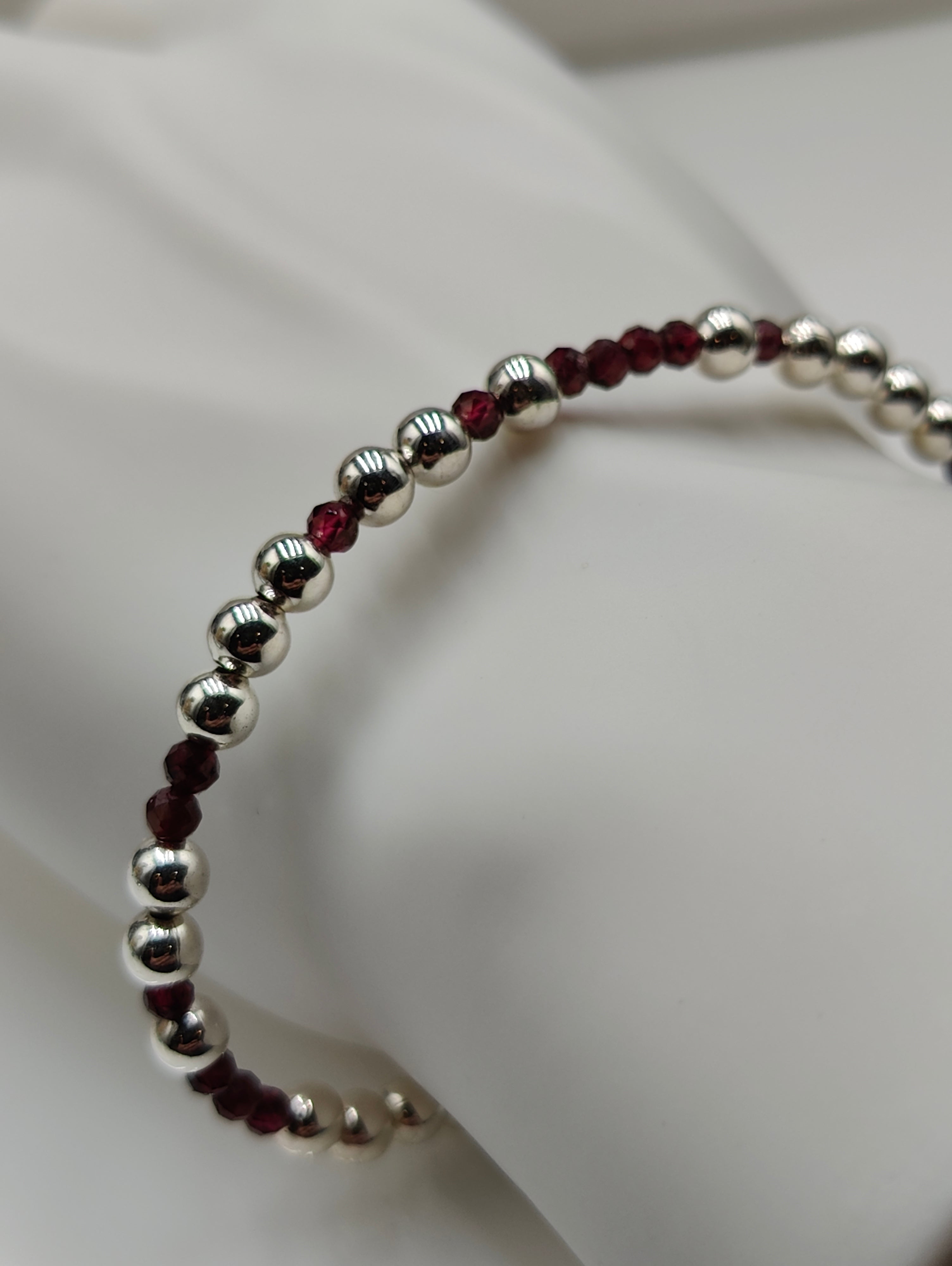 Garnet Bead Bracelet