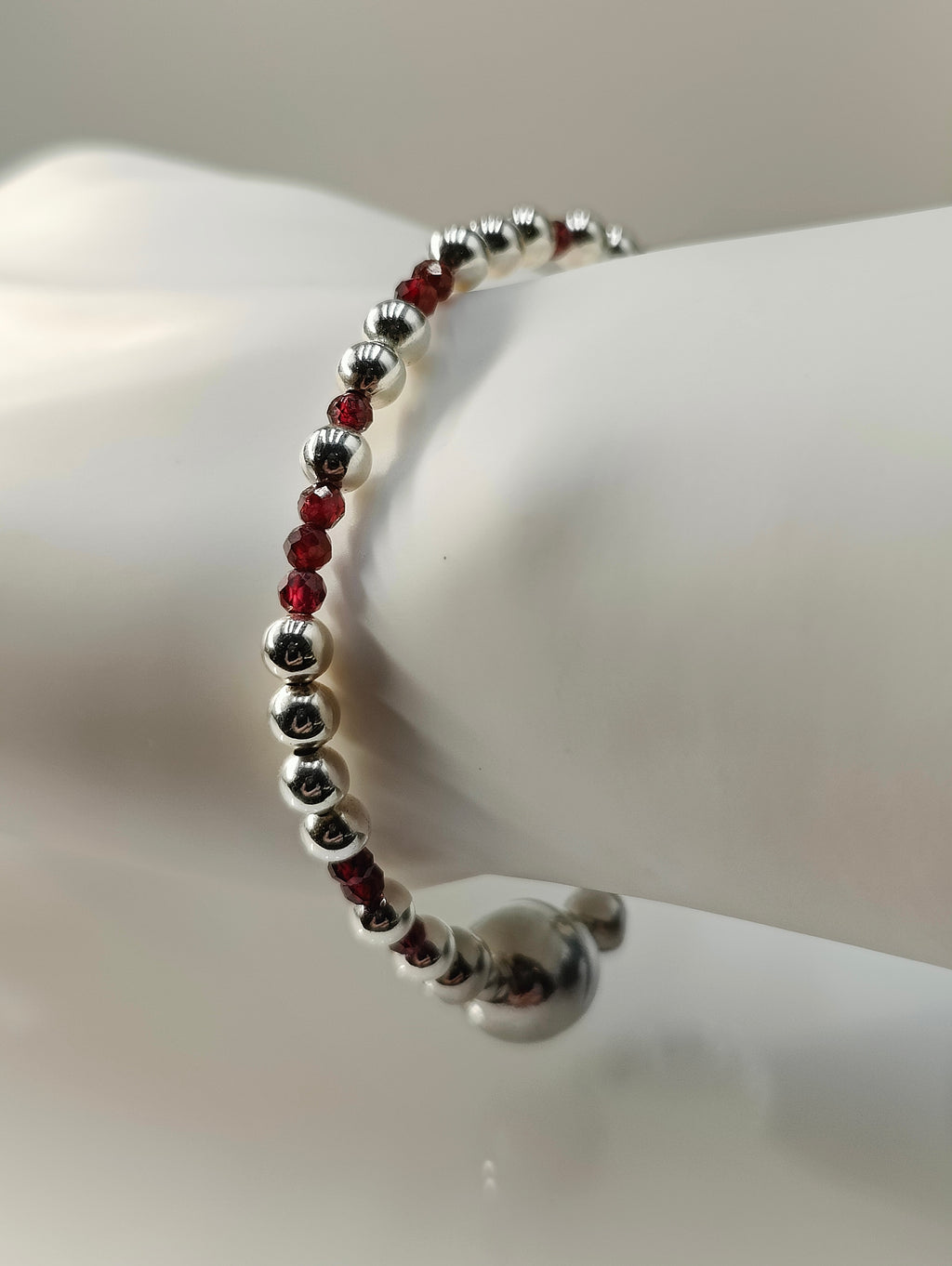 Garnet Bead Bracelet