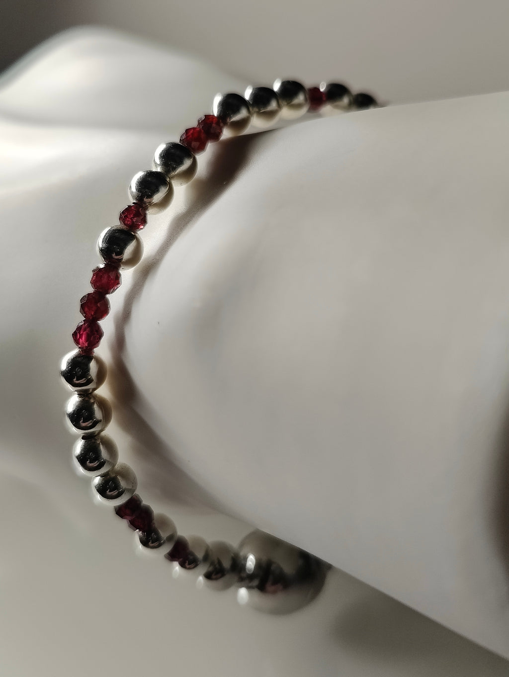 Garnet Bead Bracelet