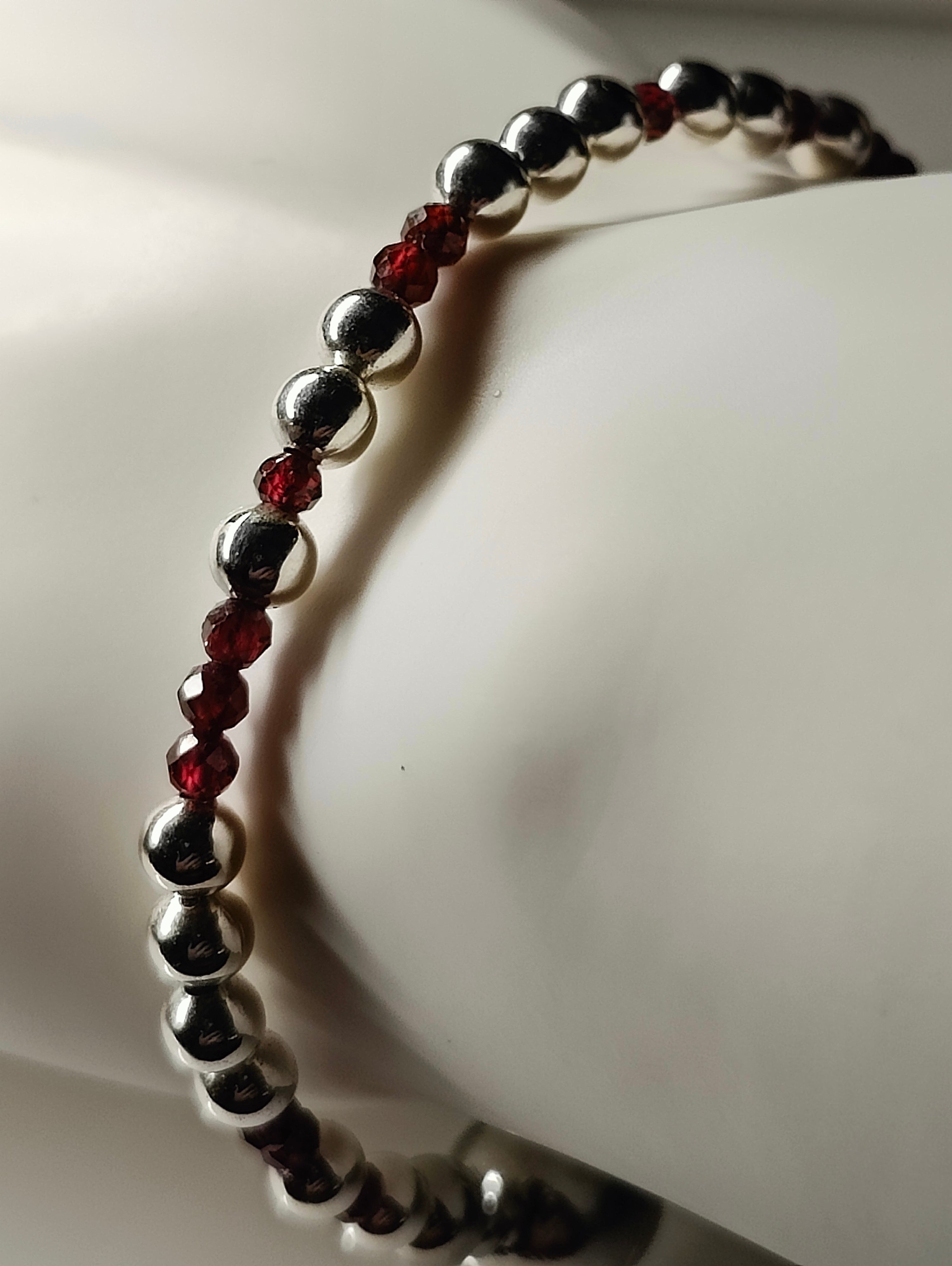 Garnet Bead Bracelet