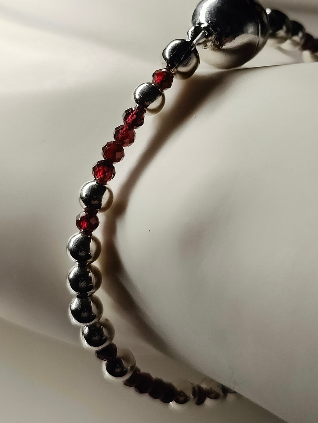 Garnet Bead Bracelet