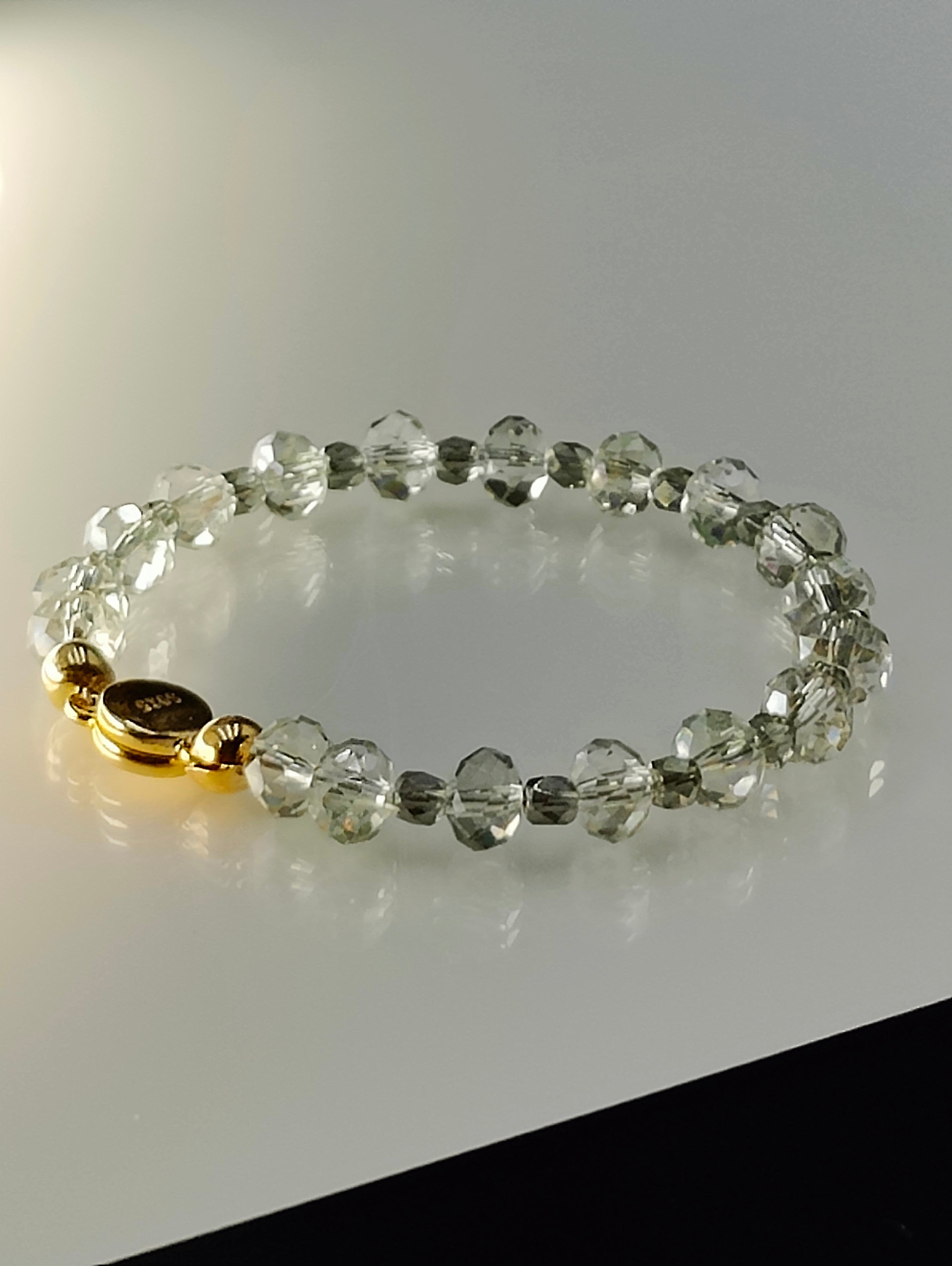 Cut Glass and Crystal Bracelet