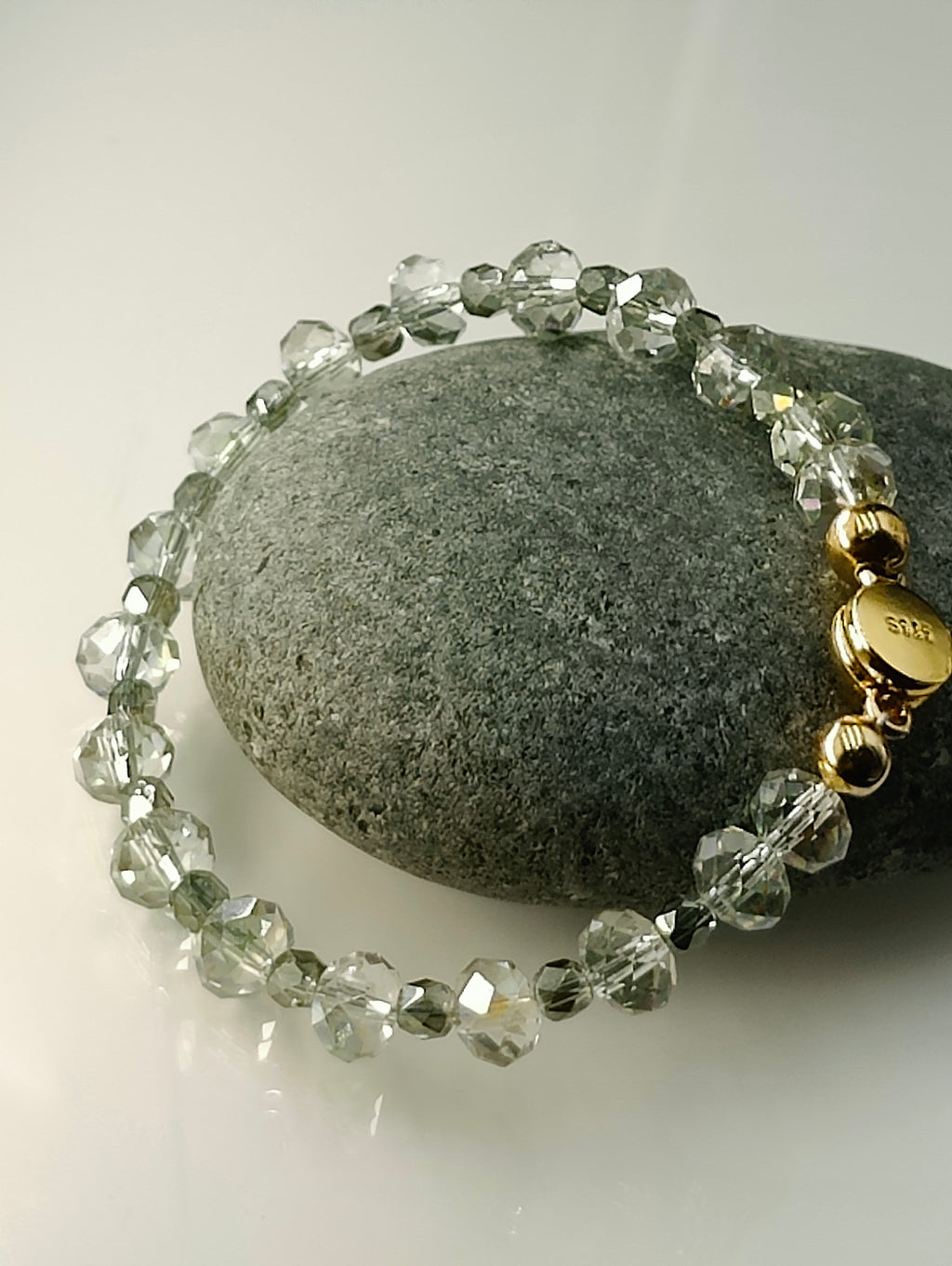 Cut Glass and Crystal Bracelet