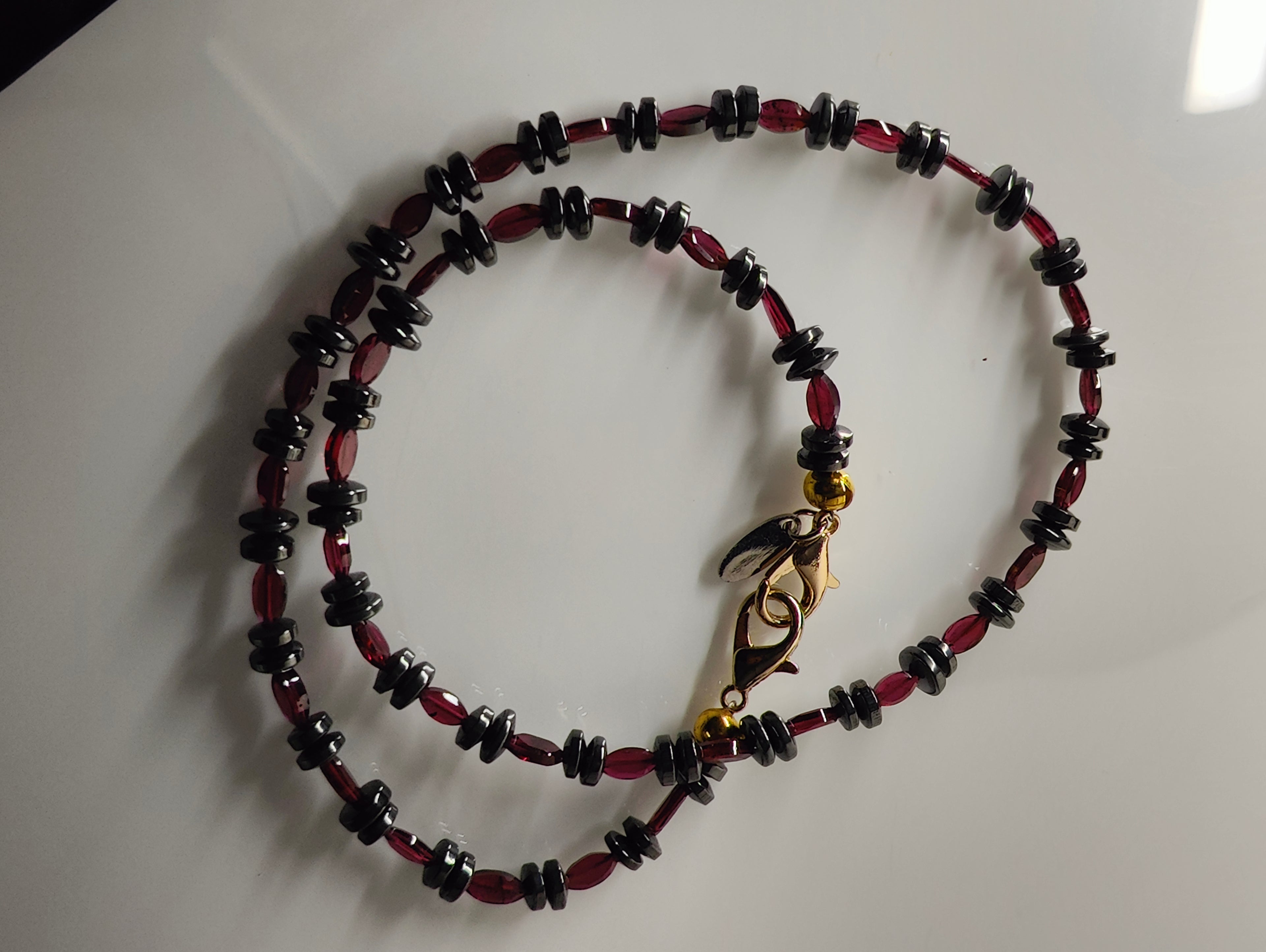 Hematite and Garnet Necklace