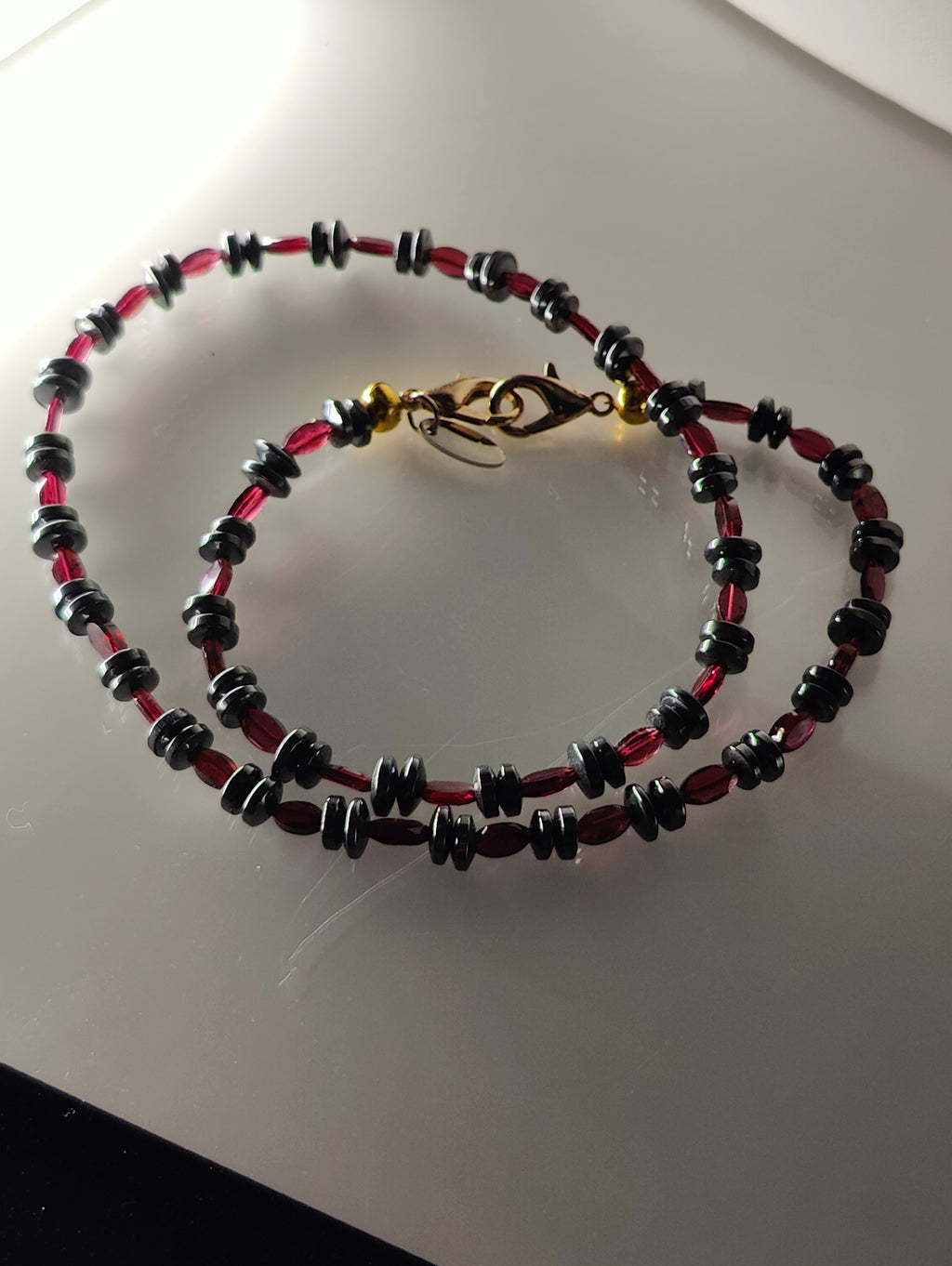 Hematite and Garnet Necklace