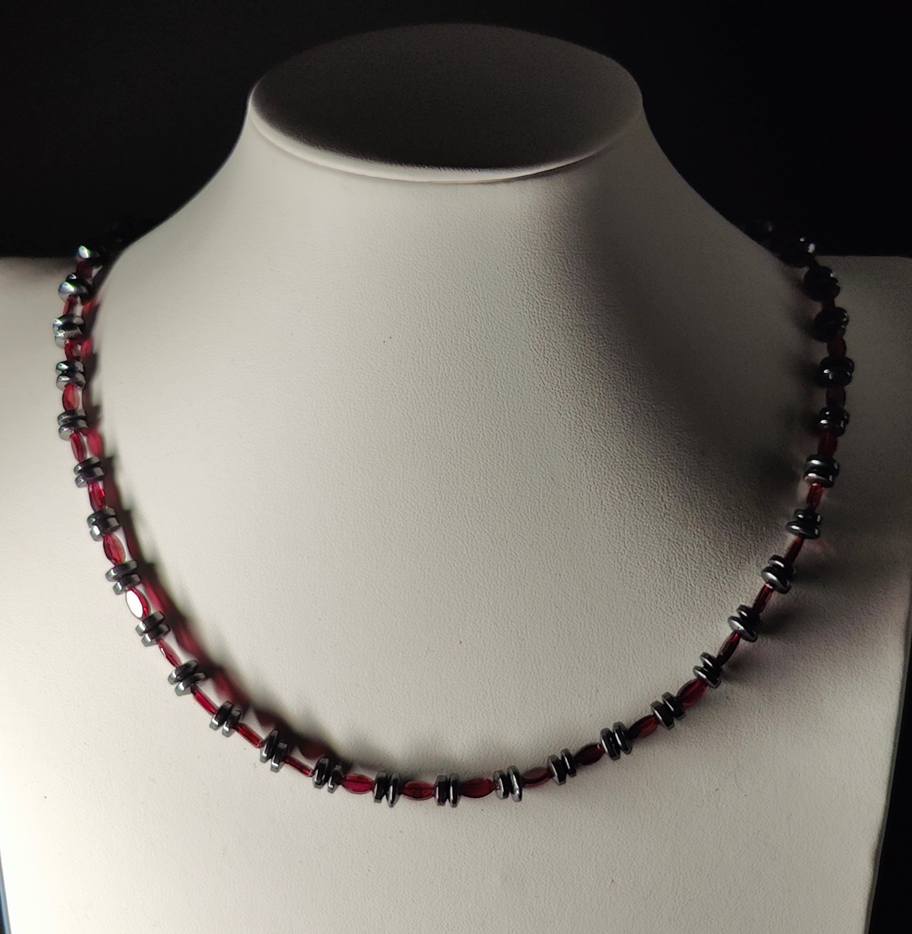 Hematite and Garnet Necklace