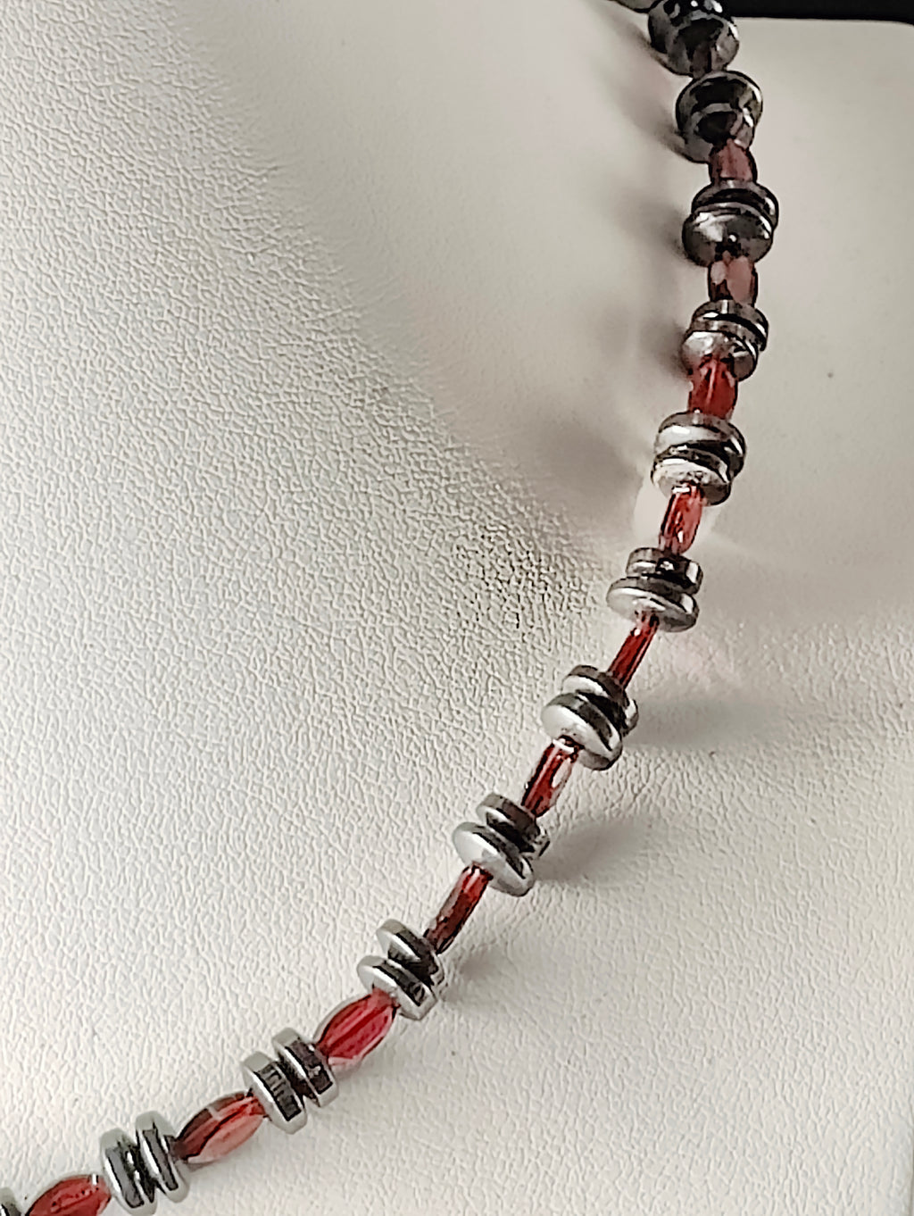 Hematite and Garnet Necklace