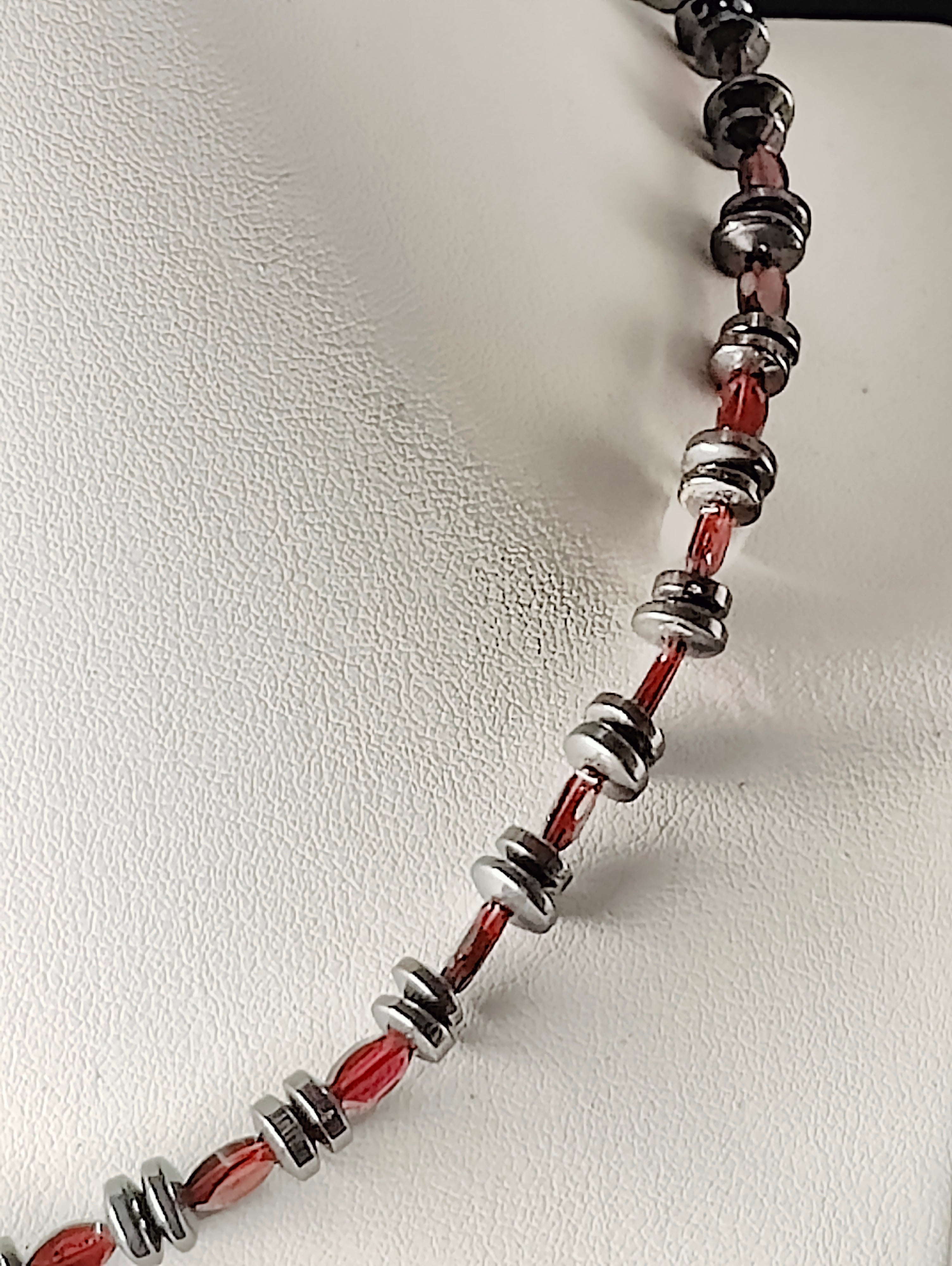 Hematite and Garnet Necklace