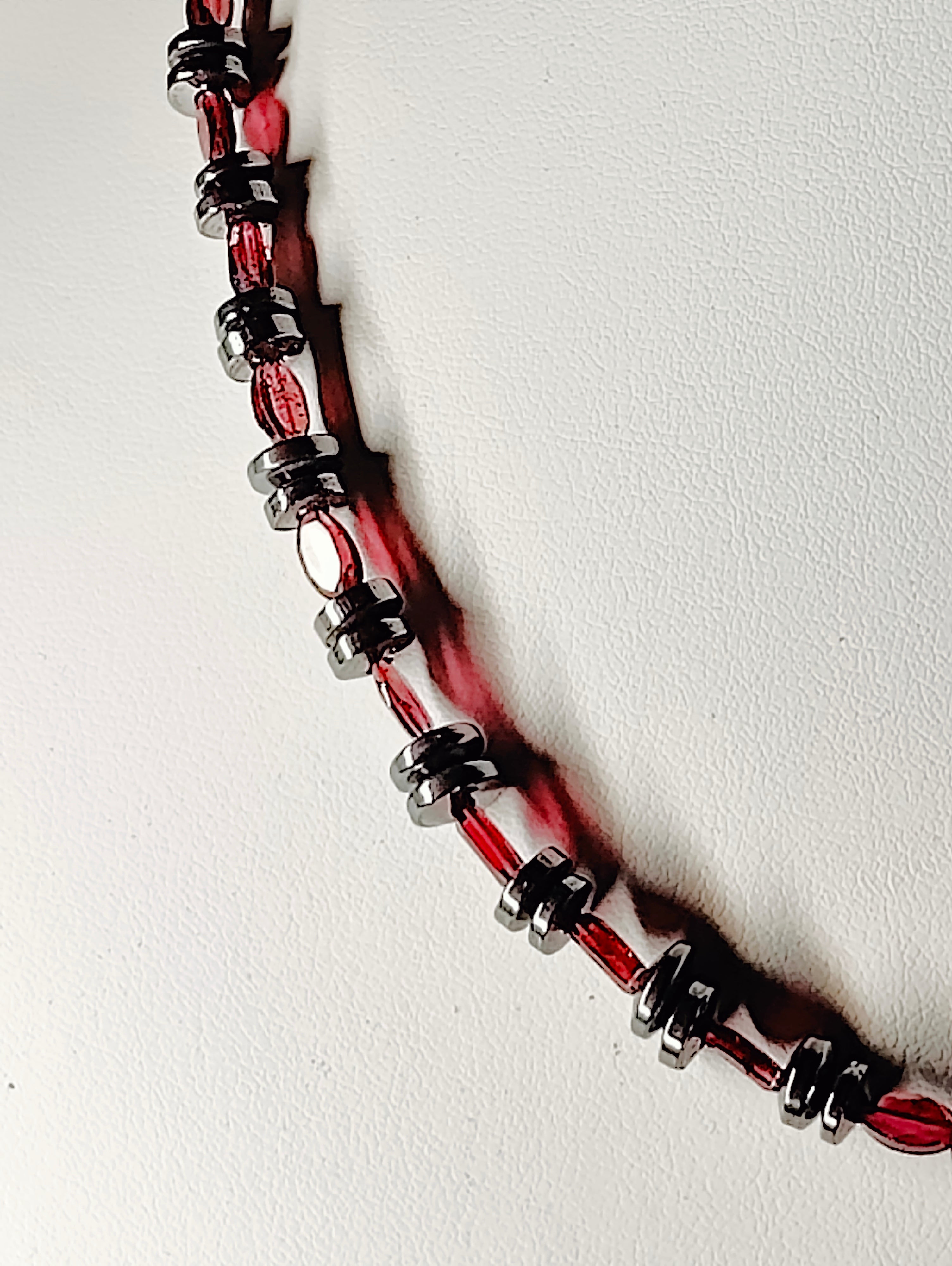 Hematite and Garnet Necklace