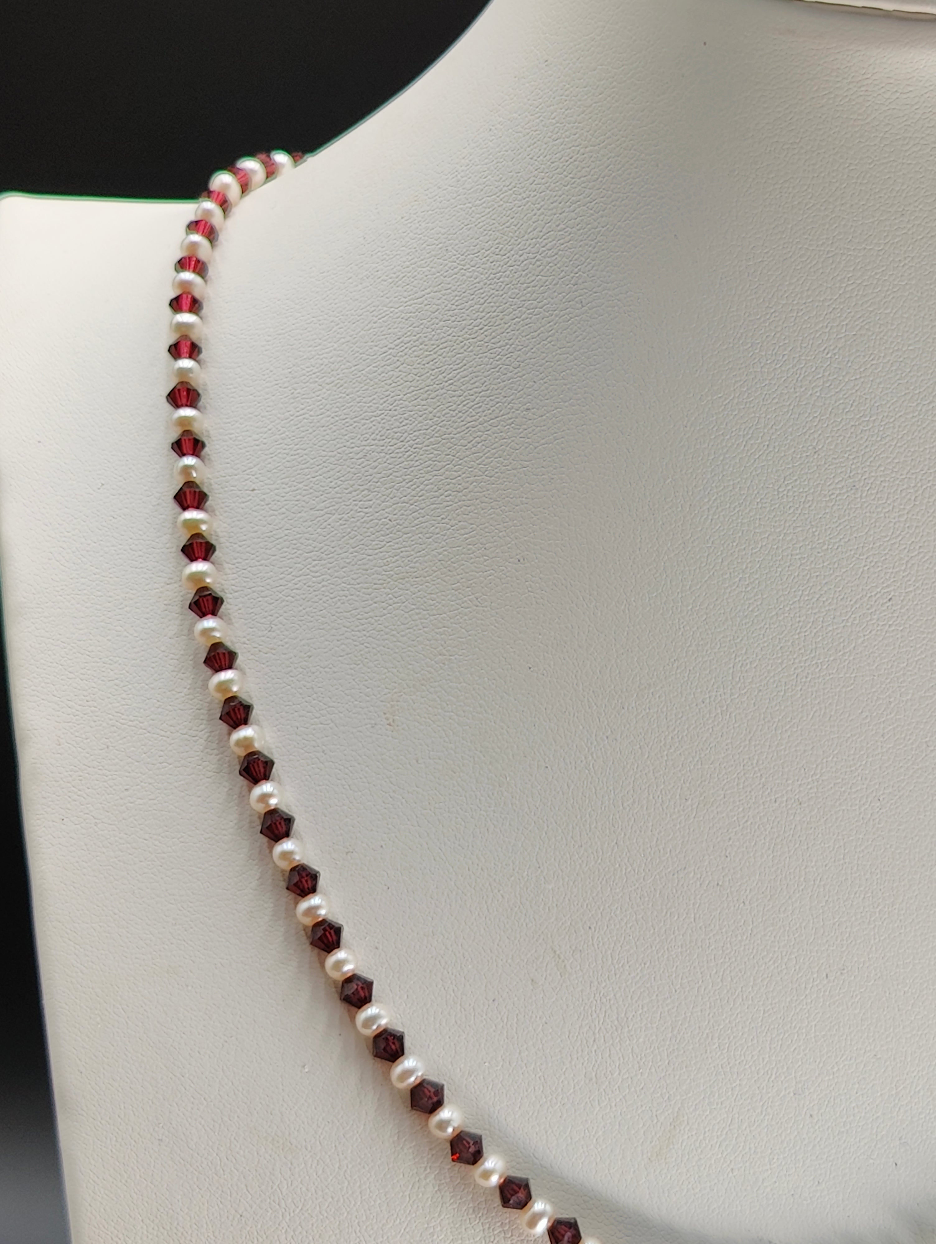Wine and Pearls Necklace