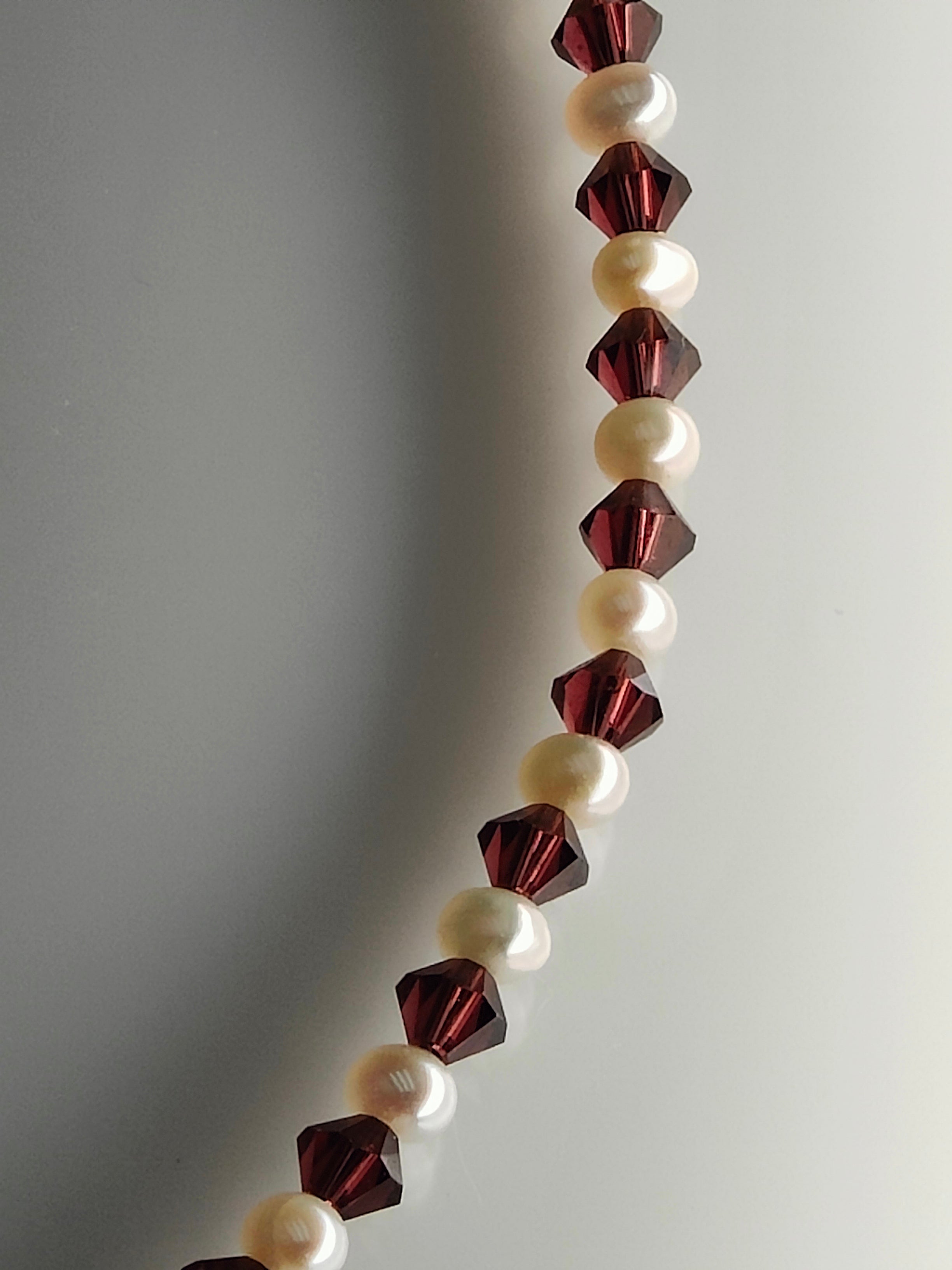Wine and Pearls Necklace