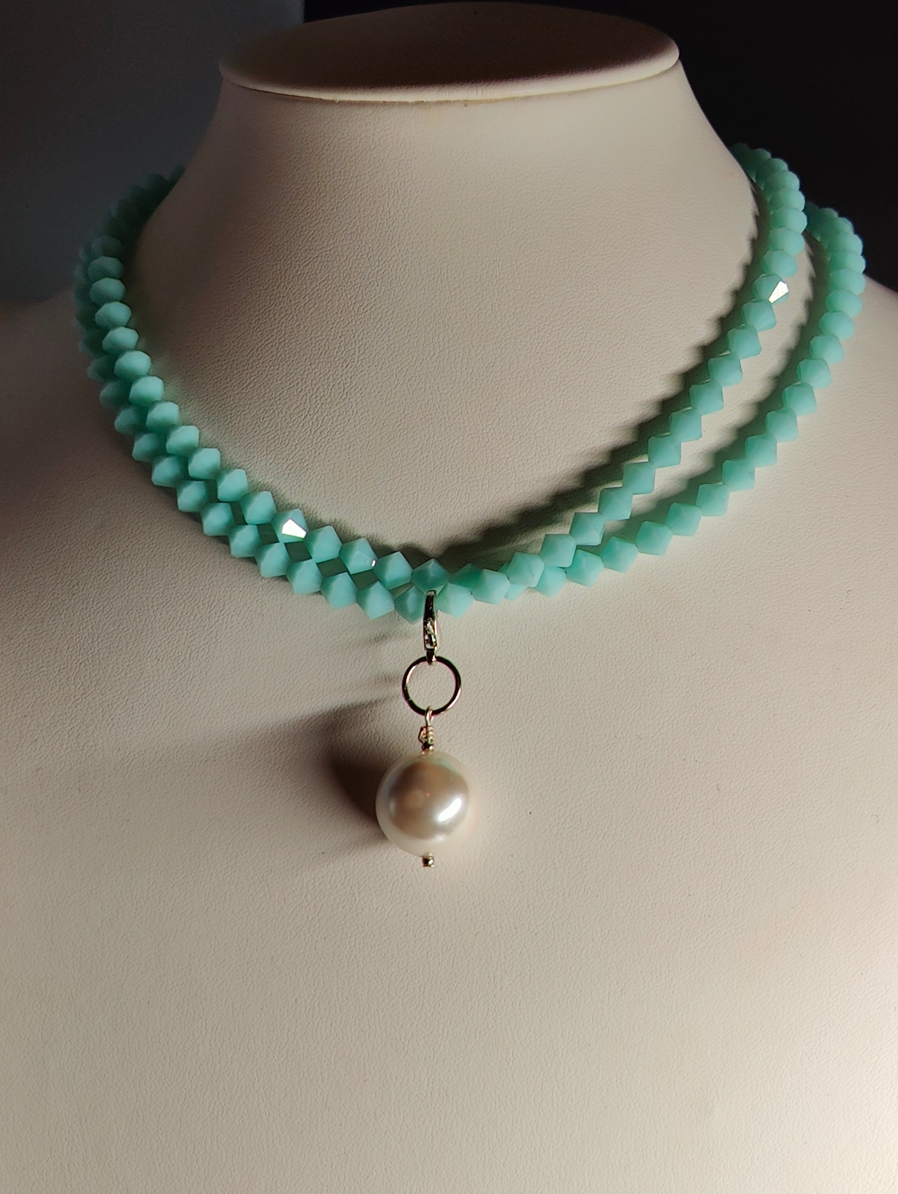 Aqua Crystals Necklace